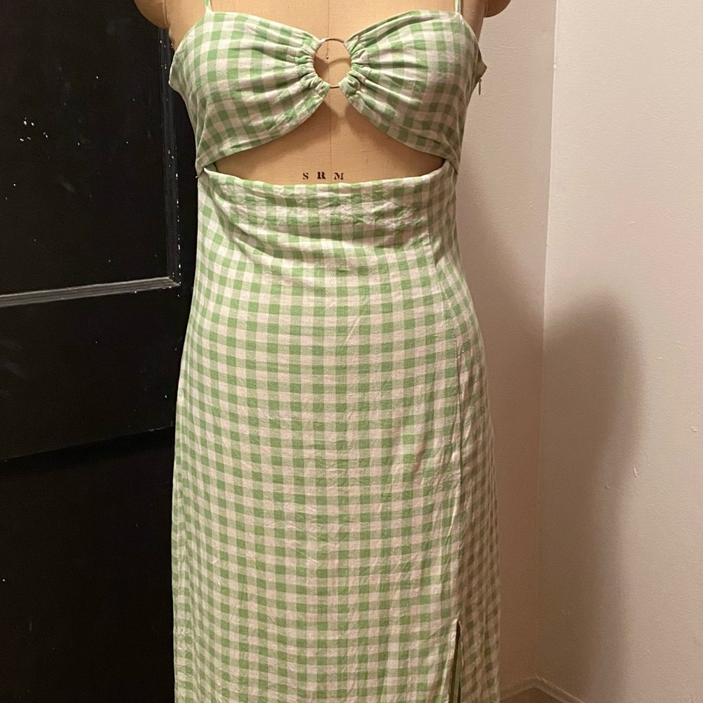 Zara Green Checkered Top